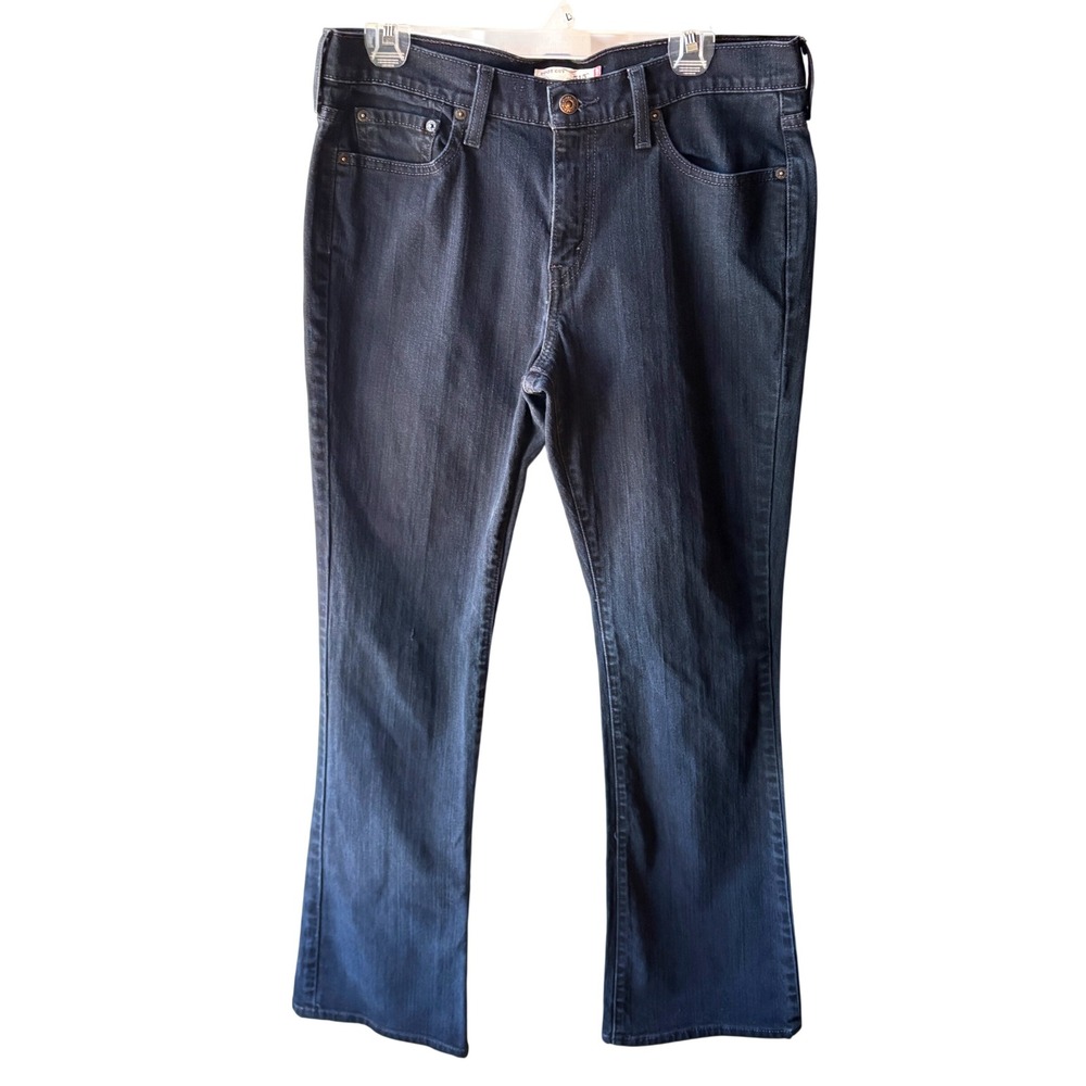 Levi's 515 Retro Bootcut Jeans Womens 12L Western Blue Dark Wash Denim Stretch